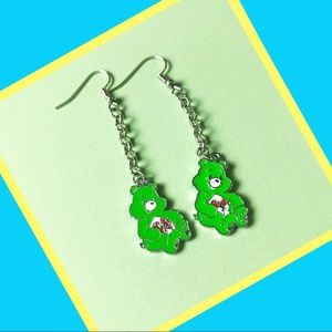 Green Care Bear Earrings